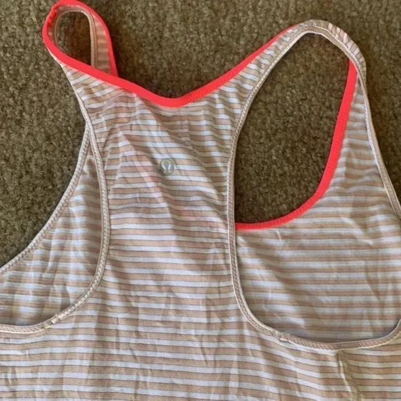 Lululemon What The Sport Singlet Silver Stripe White Naked Size 2 - Picture 7 of 8